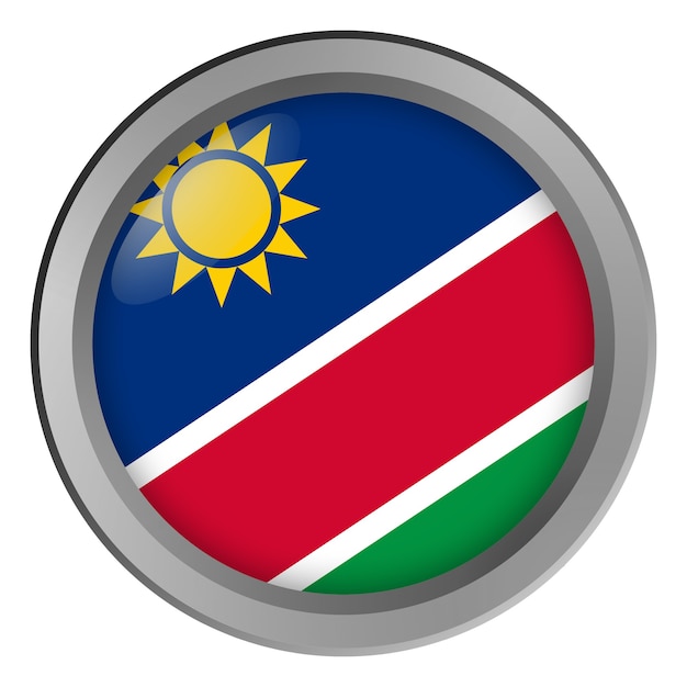 Vlag van Namibië rond als knop
