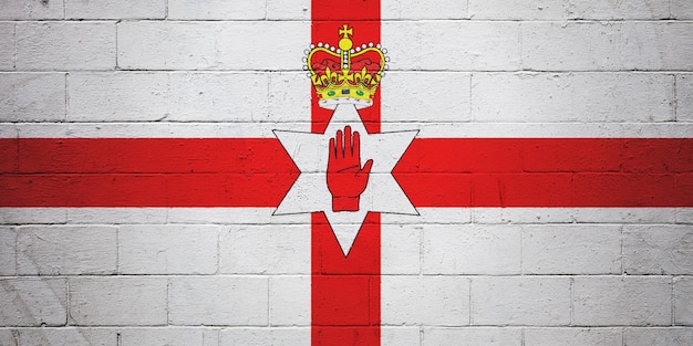 Vlag van Noord-Ierland geschilderd op een muur