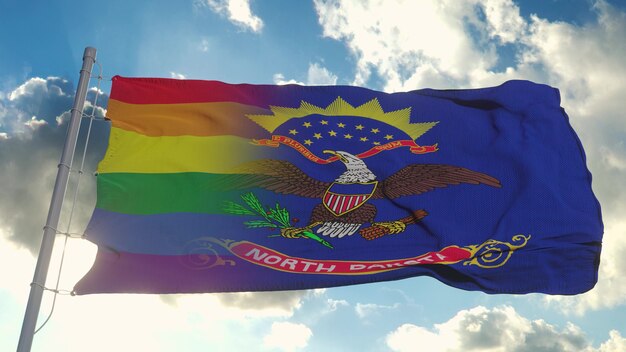 Vlag van North Dakota en LGBT