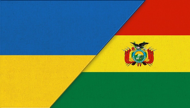 Vlag van Oekraïne en Bolivia Boliviaanse en Urkaïense vlaggen