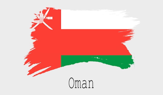 Vlag van Oman op witte achtergrond