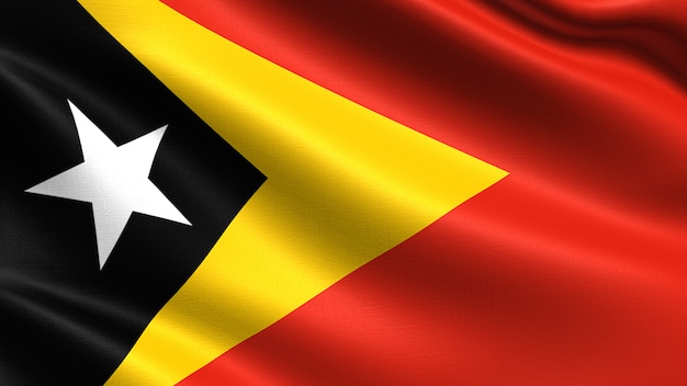 Vlag van Oost-Timor, met wuivende stof textuur