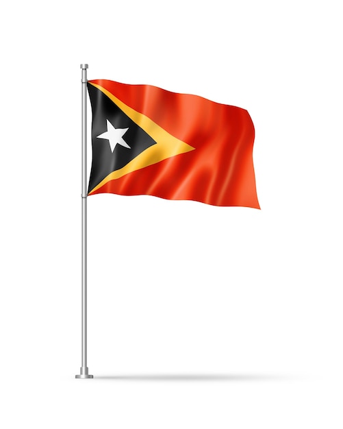 Vlag van Oost-Timor op wit wordt geïsoleerd