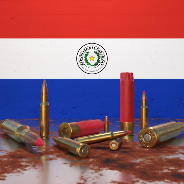 Vlag van Paraguay met kogels