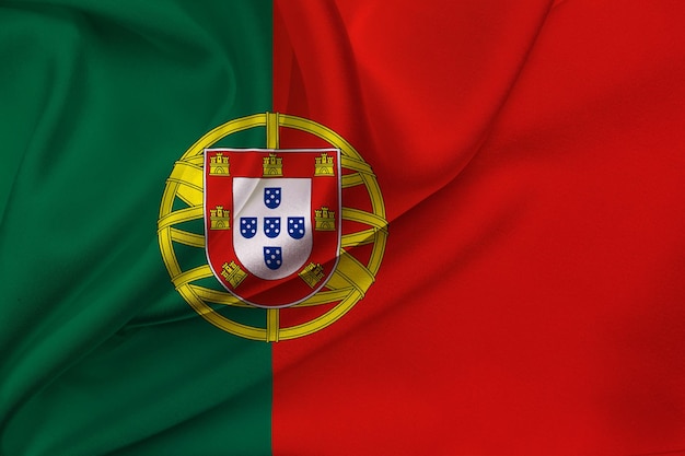 Vlag van portugal 3d illustratie van de zwaaiende vlag van portugal