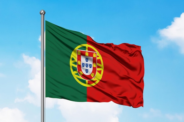 Vlag van Portugal in de lucht