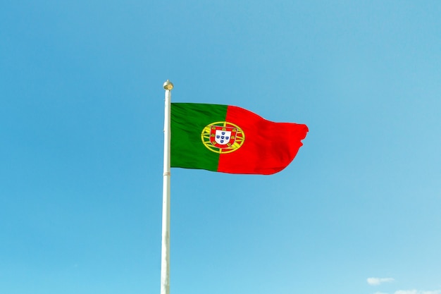 Vlag van Portugal op de mast