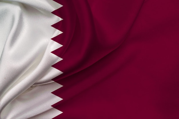 Vlag van Qatar 3d illustratie van de vlag van Qatar zwaaien