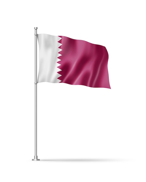 Foto vlag van qatar geïsoleerd op wit