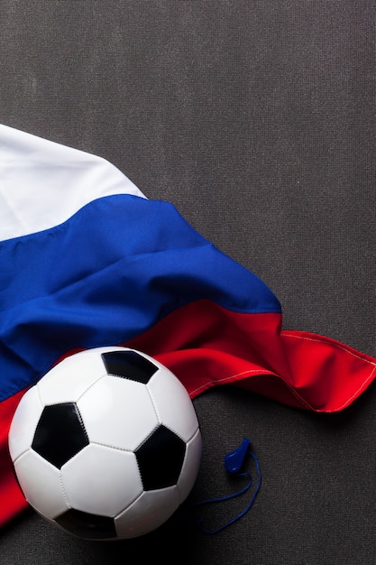 Vlag van Rusland met voetbal