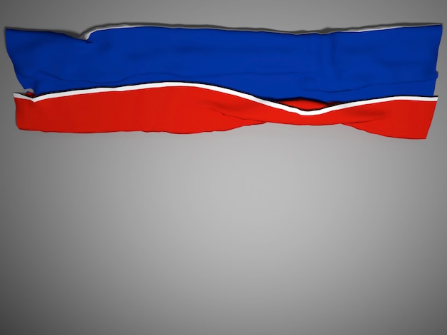 Vlag van Rusland waait, 3D-rendering