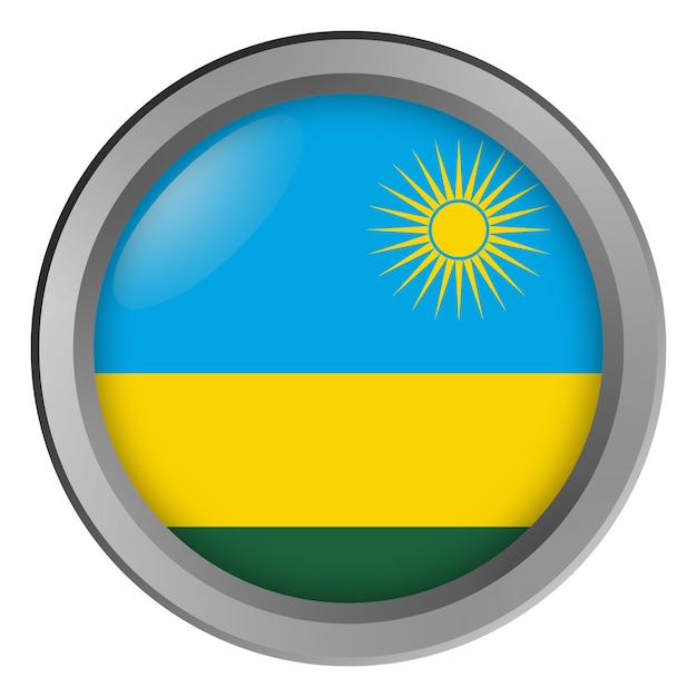 Vlag van Rwanda rond als knop