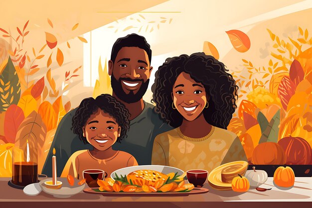 Vlag van saamhorigheidsvignetten die het multiculturele Thanksgiving-vakantieontwerpidee vertegenwoordigen 1
