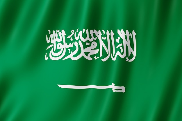 Vlag van Saoedi-Arabië zwaaien in de wind.