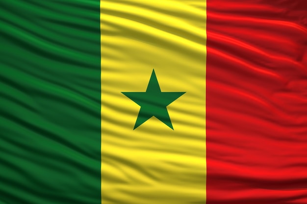 Vlag van Senegal zwaaiend