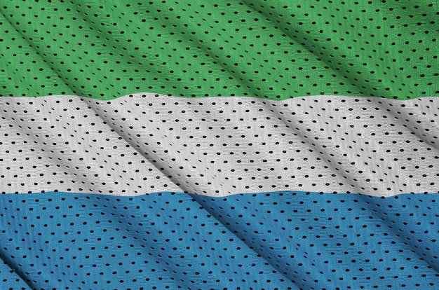 Vlag van Sierra Leone gedrukt op een polyester nylon sportkledingweefsel