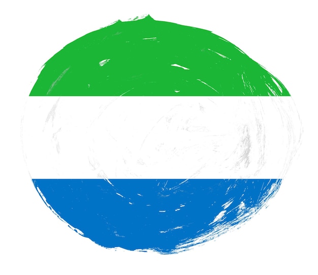 Foto vlag van sierra leone geschilderd op een verontruste witte penseelachtergrond