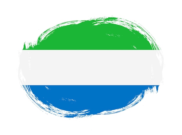 Vlag van Sierra Leone op afgeronde slagborstelachtergrond