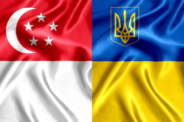 Vlag van Singapore en Oekraïne