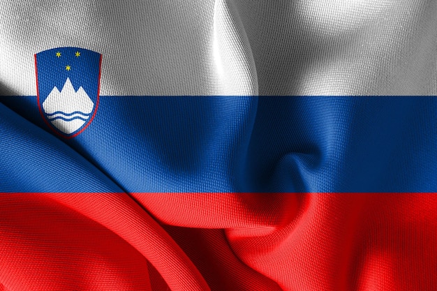 Vlag van Slovenië het officiële symbool en insigne patriottische achtergrond nationale feesten