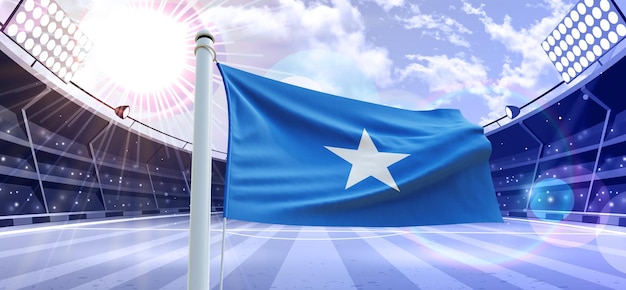 Vlag van somalië 3d Vlag op een voetbalveld