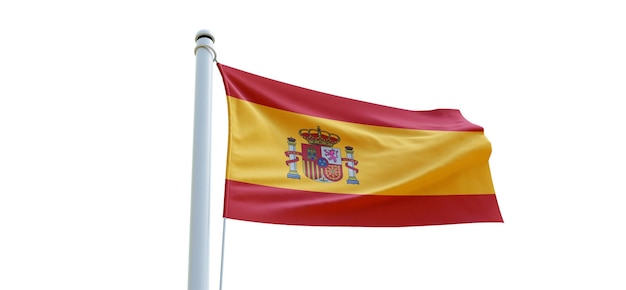 Vlag van spanje 3d Vlag op een witte achtergrond