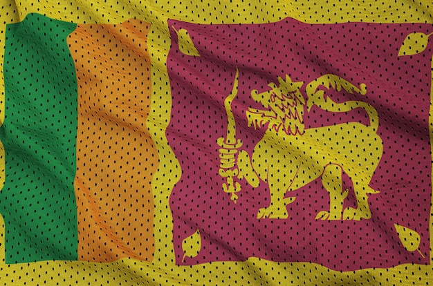 Vlag van Sri Lanka gedrukt op een polyester nylon sportkledingweefsel