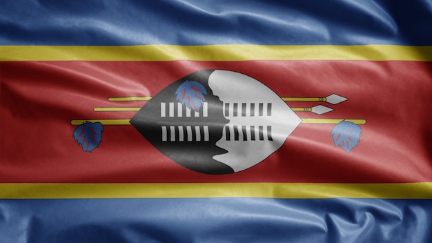 Vlag van Swaziland zwaaien in de wind