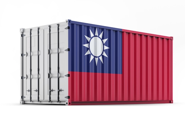 Vlag van Taiwan op verzendcontainer