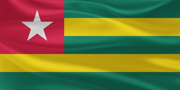 Vlag van Togo die door de wind wordt geschud