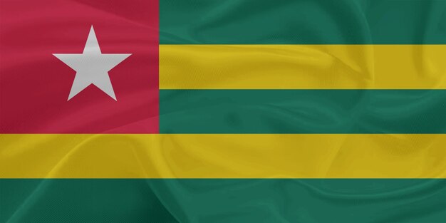 Vlag van Togo die door de wind wordt geschud