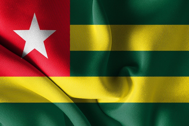 Vlag van Togo het officiële symbool en insigne patriottische achtergrond nationale feesten