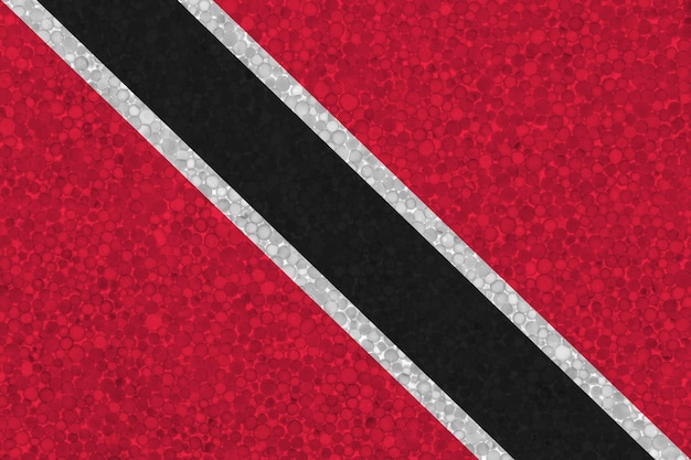 Vlag van Trinidad en Tobago op piepschuimtextuur