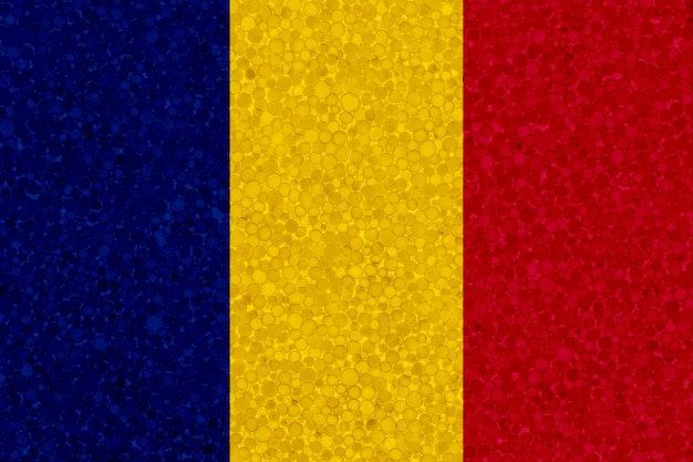 Vlag van Tsjaad op piepschuimtextuur