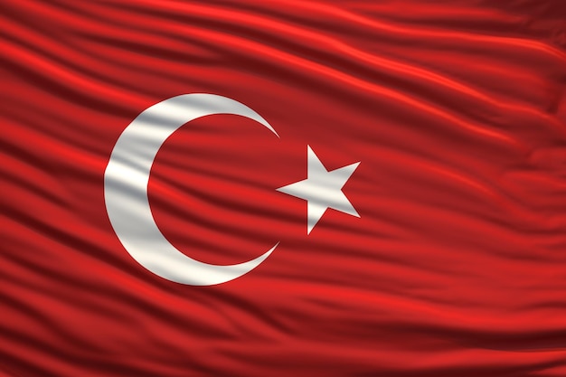 Vlag van Turkije zwaaiend