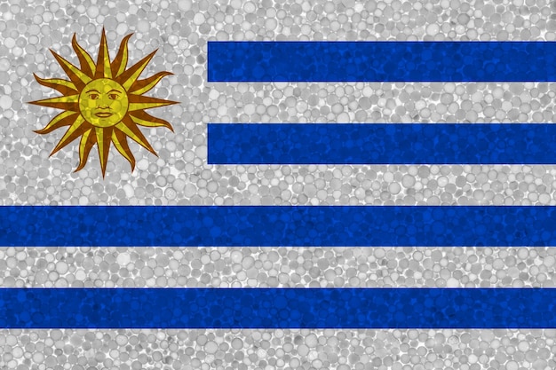 Vlag van Uruguay op piepschuimtextuur