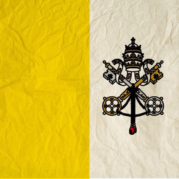 Vlag van Vaticaanstad met vintage oud papier