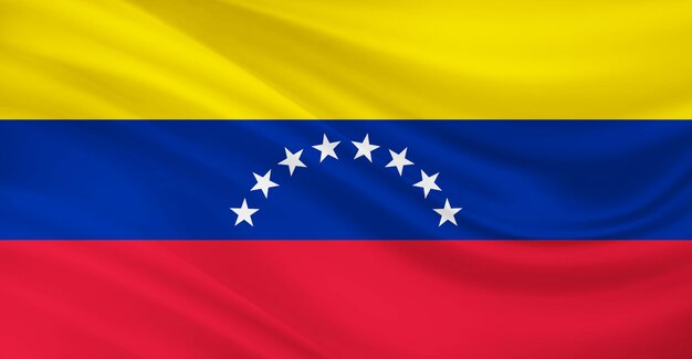 Vlag van Venezuela vliegt in de lucht
