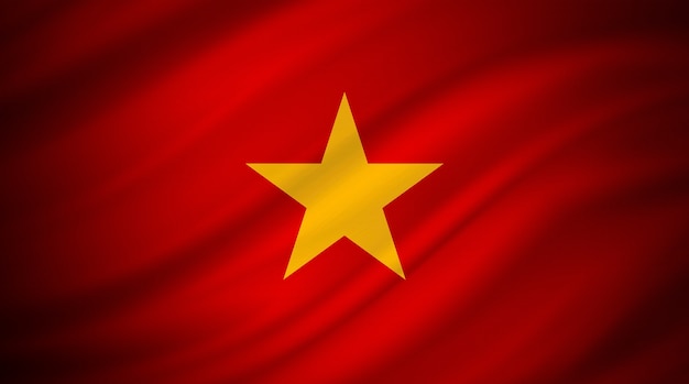 Vlag van Vietnam op rood canvas