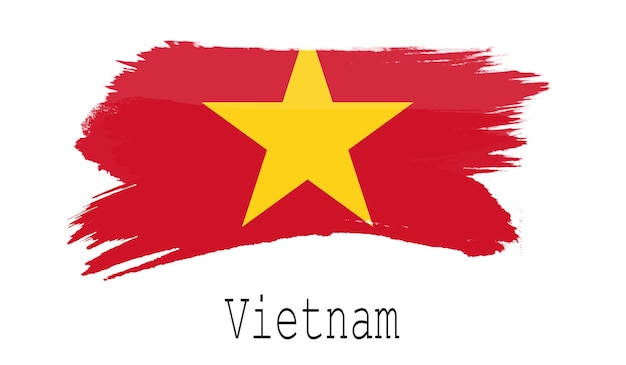Vlag van Vietnam op witte achtergrond