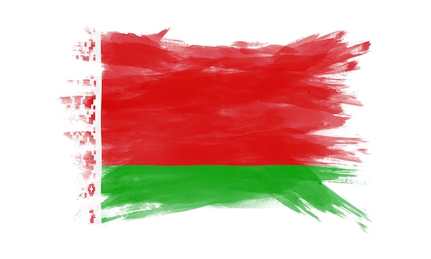 Vlag van Wit-Rusland penseelstreek nationale vlag