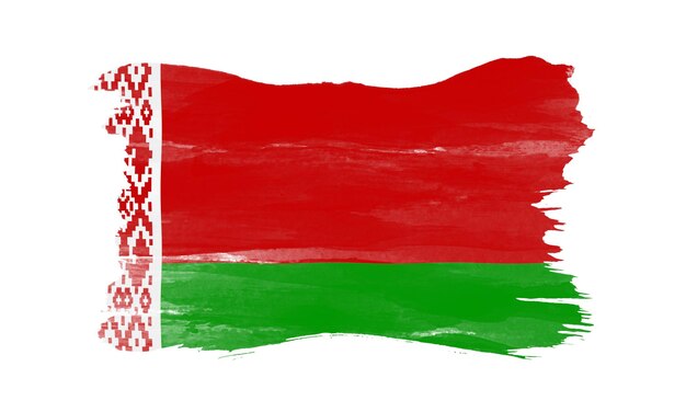 Vlag van Wit-Rusland penseelstreek nationale vlag