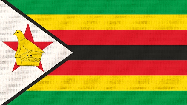 Vlag van Zimbabwe Nationale vlag van Zimbabwe op stofoppervlak