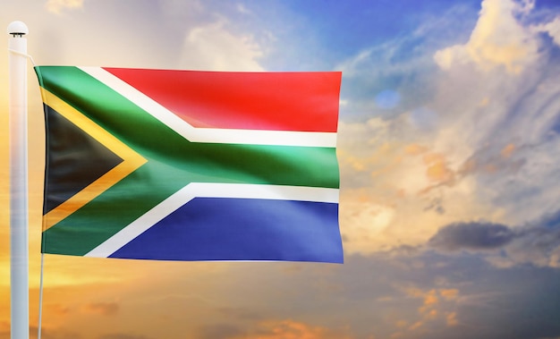 vlag van zuid_afrika, geïsoleerde 3d wapperende vlag,