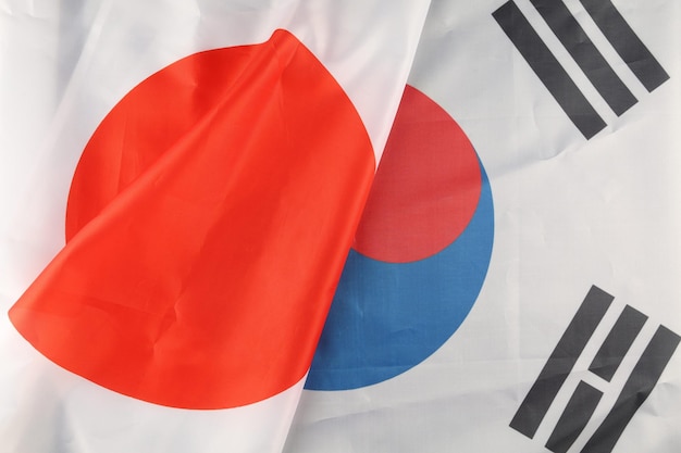 Vlag van Zuid-Korea en Japan