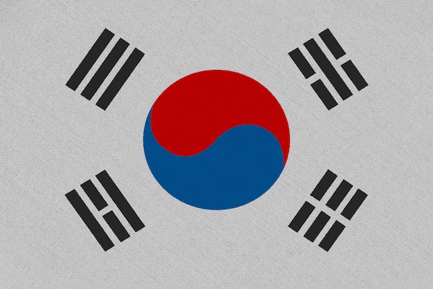 Foto vlag van zuid-korea stof