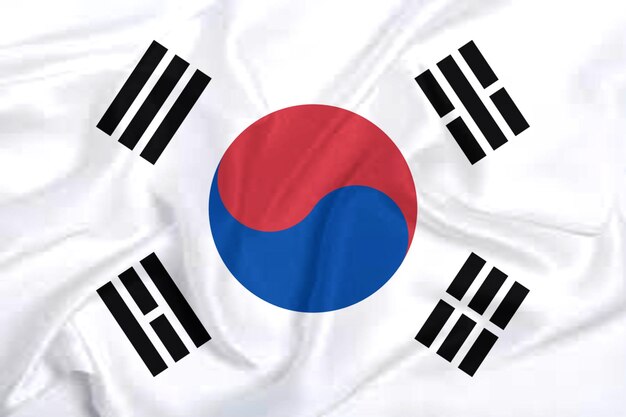 Foto vlag van zuid-korea vliegend effect