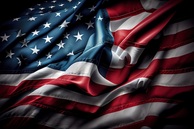 Vlag VS achtergrondontwerp voor onafhankelijkheidsveteranen arbeid herdenkingsdag kleurrijke rook