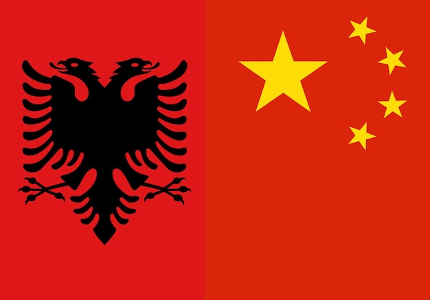 Vlaggen van Albanië en China