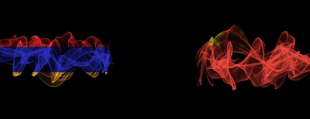 Vlaggen van Armenië en China Armenië versus Chinese rookvlaggen